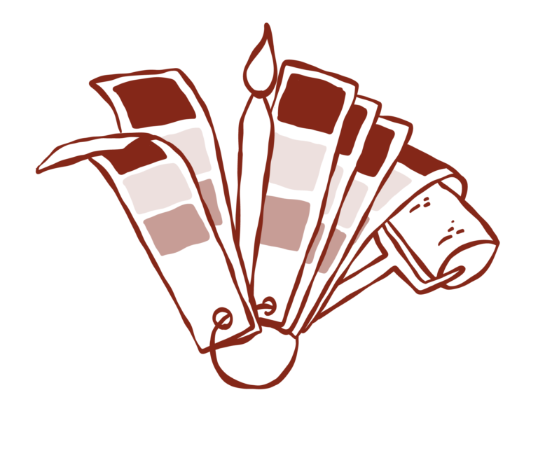 Icône dessinée à la main représentant le choix des couleurs pour une illustration personnalisée