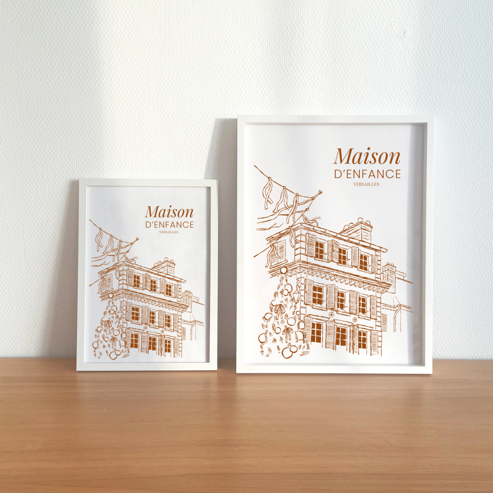 Illustration monochrome d’une façade dessinée à la main