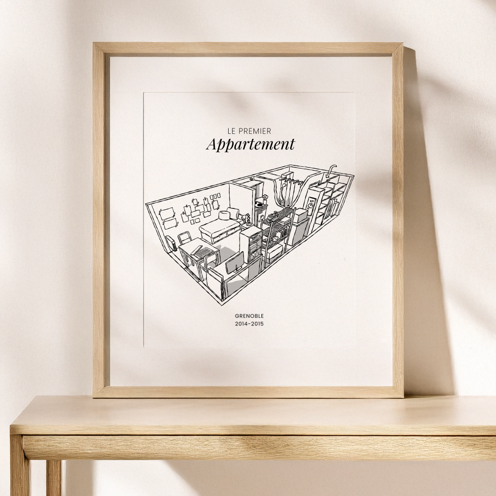 Illustration d’intérieur architectural dessinée à la main