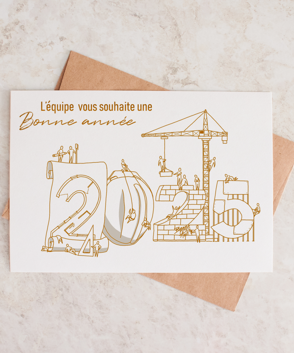 Illustration de carte de bonne année, agence d'architecture